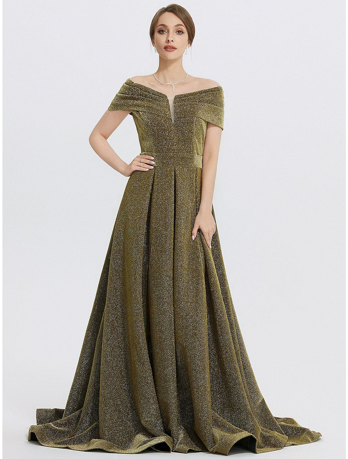 A-Linie Abendkleid Elegantes Kleid Formal Sweep / Pinselschleppe Ärmellos Herzausschnitt Charmeuse mit Glitzerschlitz